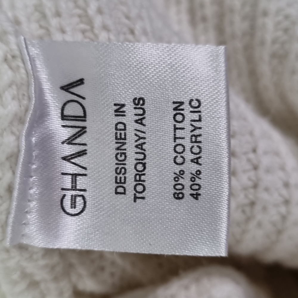 Ghanda, girls knit jumper, cream with colourful stripes, size 9-10 - Picture 9 of 9
